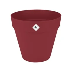 Krukker & Plantebeholdere^Blomkruka - Elho - Loft Urban Round - Hjul 50 - Röd - L 49 x B 48,5 x H 45 cm - Utomhus - 100% återvunnen