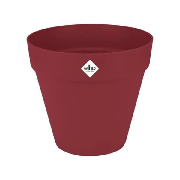 Krukker & Plantebeholdere^Blomkruka - Elho - Loft Urban Round - Hjul 50 - Röd - L 49 x B 48,5 x H 45 cm - Utomhus - 100% återvunnen