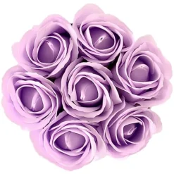 Blomster^Blomsterkasse Inspiruj - Hvid kasse med sæberoser - nr. 6 Lys lilla