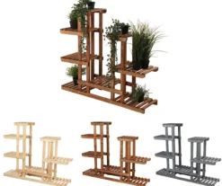 Plantestativer^Blomsterkrukke af træ til hjemmet RKB /95x116x25/ Brun