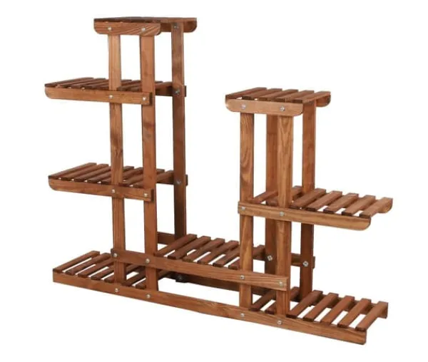 Plantestativer^Blomsterkrukke af træ til hjemmet RKB /95x116x25/ Brun