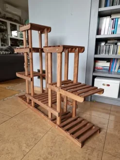 Plantestativer^Blomsterkrukke af træ til hjemmet RKB /95x116x25/ Brun