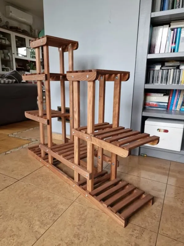 Plantestativer^Blomsterkrukke af træ til hjemmet RKB /95x116x25/ Brun