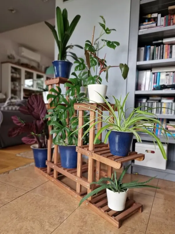 Plantestativer^Blomsterkrukke af træ til hjemmet RKB /95x116x25/ Brun