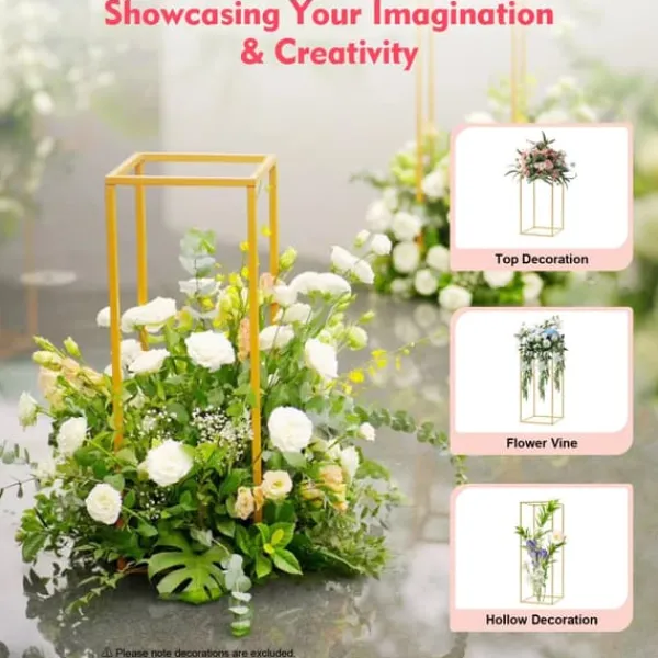 Hot Blomster-/Plantestativer - Bord/selvstående display - 4-pak - 10 kg pr. stativ - Stål & plast - DIY placering til bryllup/dekoration Havedekorationer