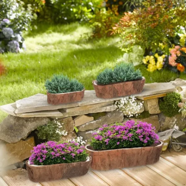 Krukker & Plantebeholdere^Blomsterpotte sæt, 8.5x29x12 cm, Natur