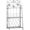 Krukker & Plantebeholdere^Blomsterstand i metal, 3 niveauer blomsterhylde, 44×25×96 cm, dekorativ & pladsbesparende, sølvgrå