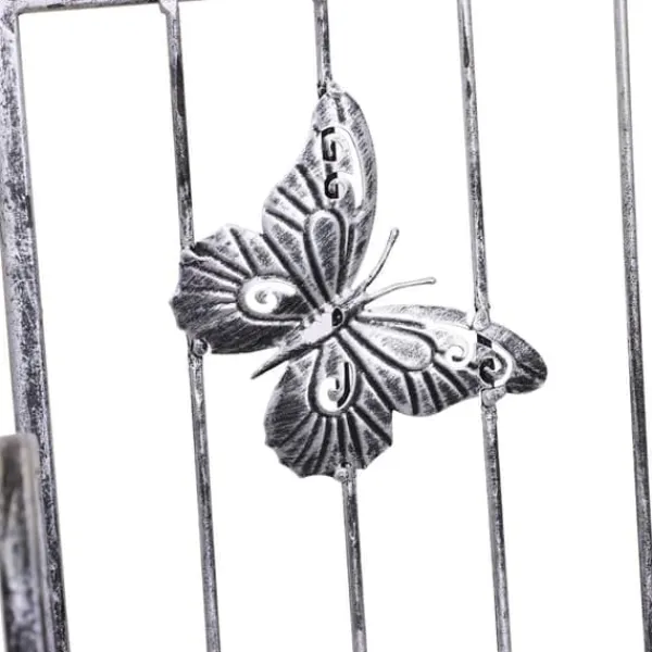 Krukker & Plantebeholdere^Blomsterstand i metal, 3 niveauer blomsterhylde, 44×25×96 cm, dekorativ & pladsbesparende, sølvgrå