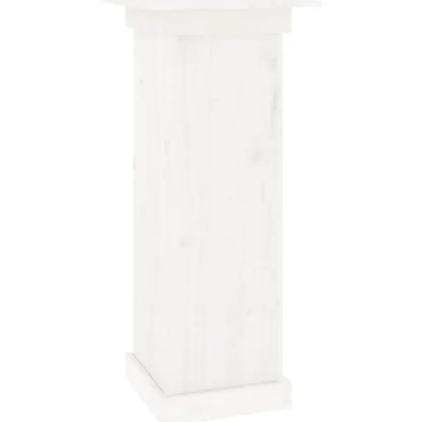 Plantestativer^Blomsterstander i massivt fyrretræ - Trendy blomsterstativer | Størrelse: 40x40x90 cm | Farve: Hvid