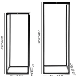 Online Blomsterstander 2-pak - Firkantet krukkestativ/display - Metal - Inde/ude - Fritstående - Til stue, terrasse, have, bryllup - Sort Plantestativer