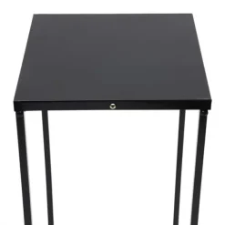 Online Blomsterstander 2-pak - Firkantet krukkestativ/display - Metal - Inde/ude - Fritstående - Til stue, terrasse, have, bryllup - Sort Plantestativer