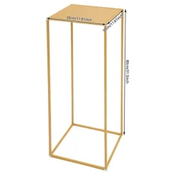 Blomster^Blomsterstander til Bryllup - Rektangulær Geometrisk Metalstativ - 10-Pak - 30×30×80 cm - Str. L - Guld