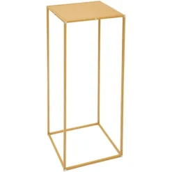 Blomster^Blomsterstander til Bryllup - Rektangulær Geometrisk Metalstativ - 10-Pak - 30×30×80 cm - Str. L - Guld