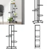 Plantestativer^Blomsterstativ 5 niveauer med hjul 44x23x100 cm jern sort - Blomsterstativ - Blomsterstativer - Home & Living
