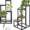 Online Blomsterstativ, hylde til blomster, planter, potter, fritstående, 4 hylder, loft Plantestativer