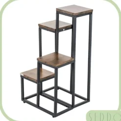 Online Blomsterstativ, hylde til blomster, planter, potter, fritstående, 4 hylder, loft Plantestativer