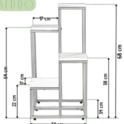 Online Blomsterstativ, hylde til blomster, planter, potter, fritstående, 4 hylder, loft Plantestativer