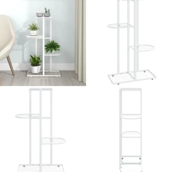 Clearance Blomsterstativ i 4 niveauer 43x22x76 cm metal hvid - Plantestativ - Plantestativer - Home & Living Plantestativer