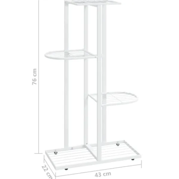 Clearance Blomsterstativ i 4 niveauer 43x22x76 cm metal hvid - Plantestativ - Plantestativer - Home & Living Plantestativer