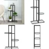 Plantestativer^Blomsterstativ i 4 niveauer 43x22x76 cm metal sort - Plantestativ - Plantestativer - Home & Living