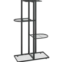 Plantestativer^Blomsterstativ i 4 niveauer 43x22x76 cm metal sort - Plantestativ - Plantestativer - Home & Living