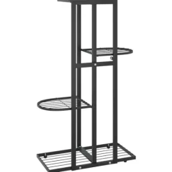 Plantestativer^Blomsterstativ i 4 niveauer 43x22x76 cm metal sort - Plantestativ - Plantestativer - Home & Living