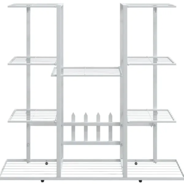 New Blomsterstativ i jern - Plantestativ | Farve: Hvid | Størrelse: 94,5x25x89 cm Plantestativer