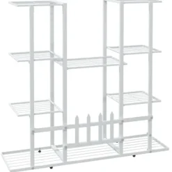 New Blomsterstativ i jern - Plantestativ | Farve: Hvid | Størrelse: 94,5x25x89 cm Plantestativer