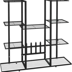 Plantestativer^Blomsterstativ i jern - Robust plantehylde | Farve: Sort | Størrelse: 94,5x25x89 cm