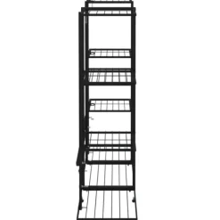 Plantestativer^Blomsterstativ i jern - Robust plantehylde | Farve: Sort | Størrelse: 94,5x25x89 cm