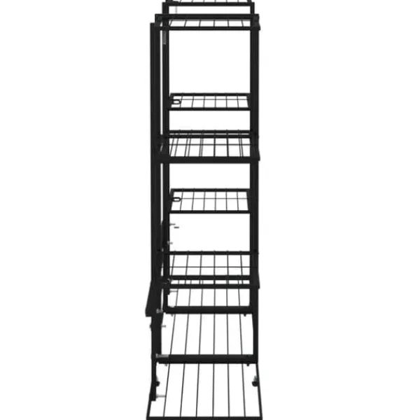 Plantestativer^Blomsterstativ i jern - Robust plantehylde | Farve: Sort | Størrelse: 94,5x25x89 cm