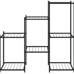 Best Blomsterstativ i jern - Robust plantehylde til hjørne | Størrelse: 83x25x80 cm | Farve: Sort Plantestativer
