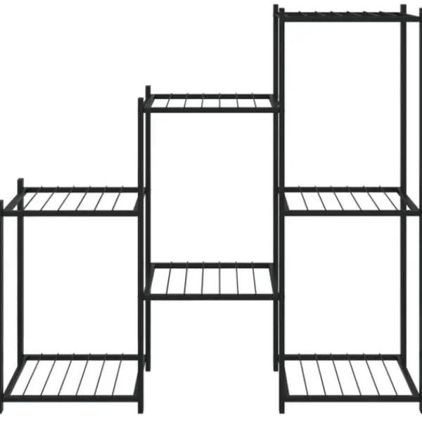 Best Blomsterstativ i jern - Robust plantehylde til hjørne | Størrelse: 83x25x80 cm | Farve: Sort Plantestativer