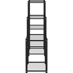 Best Blomsterstativ i jern - Robust plantehylde til hjørne | Størrelse: 83x25x80 cm | Farve: Sort Plantestativer