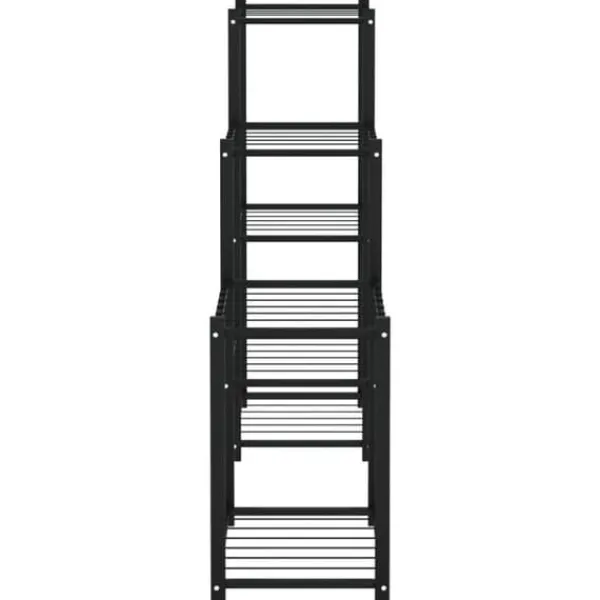 Best Blomsterstativ i jern - Robust plantehylde til hjørne | Størrelse: 83x25x80 cm | Farve: Sort Plantestativer