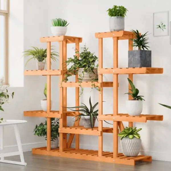 Best Blomsterstativ i massivt fyrretræ - Plantereol | Størrelse: 110x25x110,5 cm Plantestativer