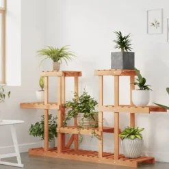New Blomsterstativ i massivt fyrretræ - Plantestativ til indendørs og udendørs brug | Størrelse: 110x25x73 cm Plantestativer