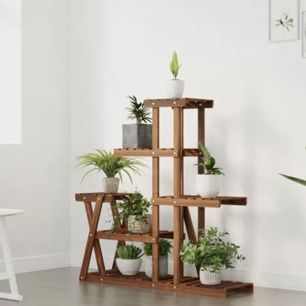 Blomsterstativ i massivt fyrretræ - Planterol | Størrelse: 95x25x96 cm Plantestativer