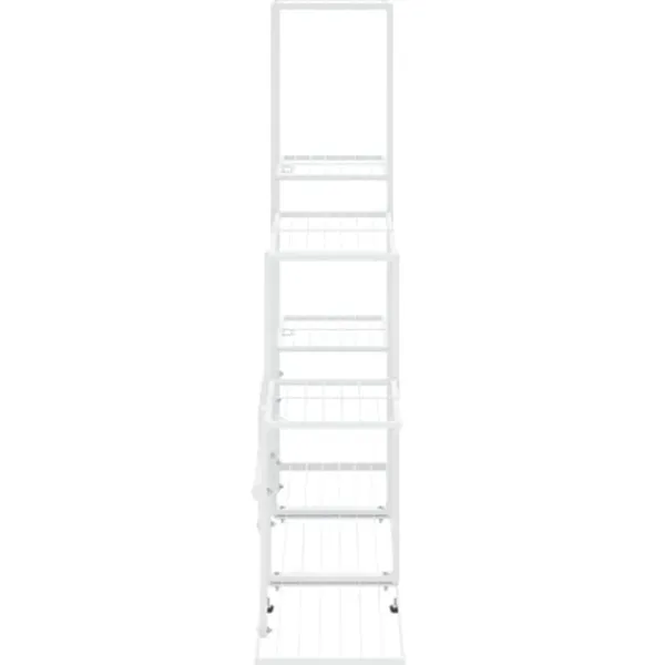 Sale Blomsterstativ i metal - Robust plantestativ til indendørs brug | Størrelse: 94,5x25x88 cm | Farve: Hvid Plantestativer