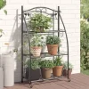Discount Blomsterstativ i stål – 3-hylder | Farve: Sort | Størrelse: 56x30x96 cm Plantestativer