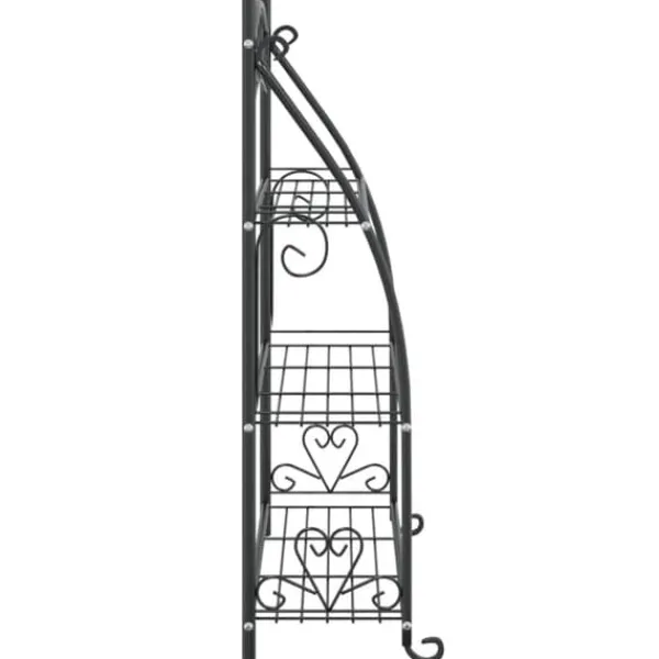 Discount Blomsterstativ i stål – 3-hylder | Farve: Sort | Størrelse: 56x30x96 cm Plantestativer