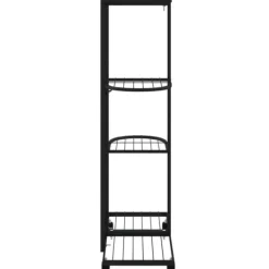 Clearance Blomsterstativ med 4 niveauer og hjul - Jern | Farve: Sort | Størrelse: 44x23x80 cm Plantestativer