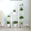 Plantestativer^Blomsterstativ med hjul - Plantestativ i metal | Farve: Hvid | Størrelse: 94,5x25x92,5 cm