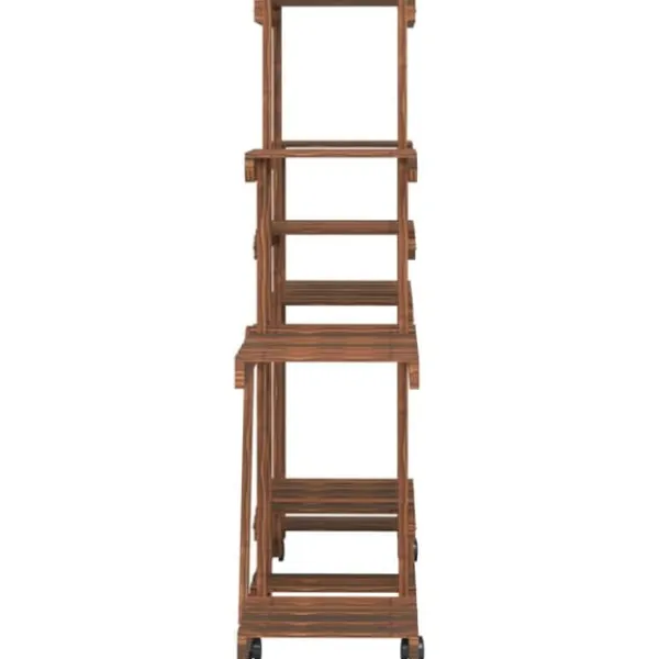 Best Blomsterstativ med hjul i massivt fyrretræ | Størrelse: 110x25x101 cm Plantestativer