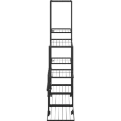 Blomsterstativ med hjul 94,5x25x92,5 cm metal sort - Plantestativ - Plantestativer - Home & Living Plantestativer