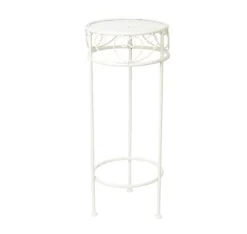 Havedekorationer^Blomsterstativ SANDY D25xH60cm, antik hvid