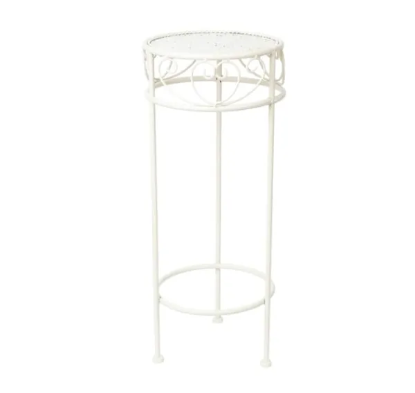 Havedekorationer^Blomsterstativ SANDY D25xH60cm, antik hvid