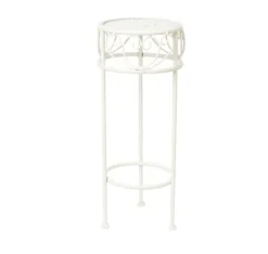 Havedekorationer^Blomsterstativ SANDY D20xH50cm, antik hvid
