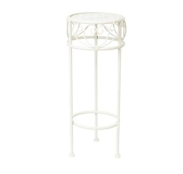 Havedekorationer^Blomsterstativ SANDY D20xH50cm, antik hvid