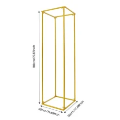 Blomsterstativ til bryllup - Metal gulv-/vasestativ - 50×50×180 cm - Str. L - Høj søjle - Guld Plantestativer
